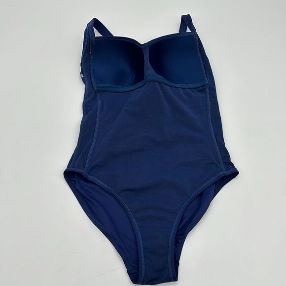 Niptuck Swim Swimsuit Womens 6 Multi Fit Cup One Piece Ruched Blue - Picture 3 of 12